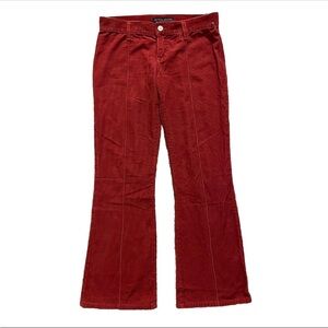 Vtg 90s Juicy Couture Corduroy Flare Pants Size Red Orange Low Rise Y2K Sz 27